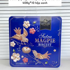 Bánh quy hộp thiếc phú quý hộp xanh